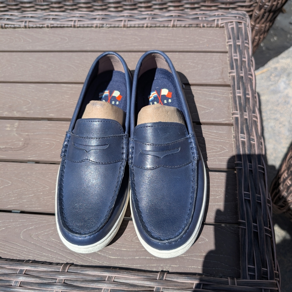 Men's Blue Leather Loafers